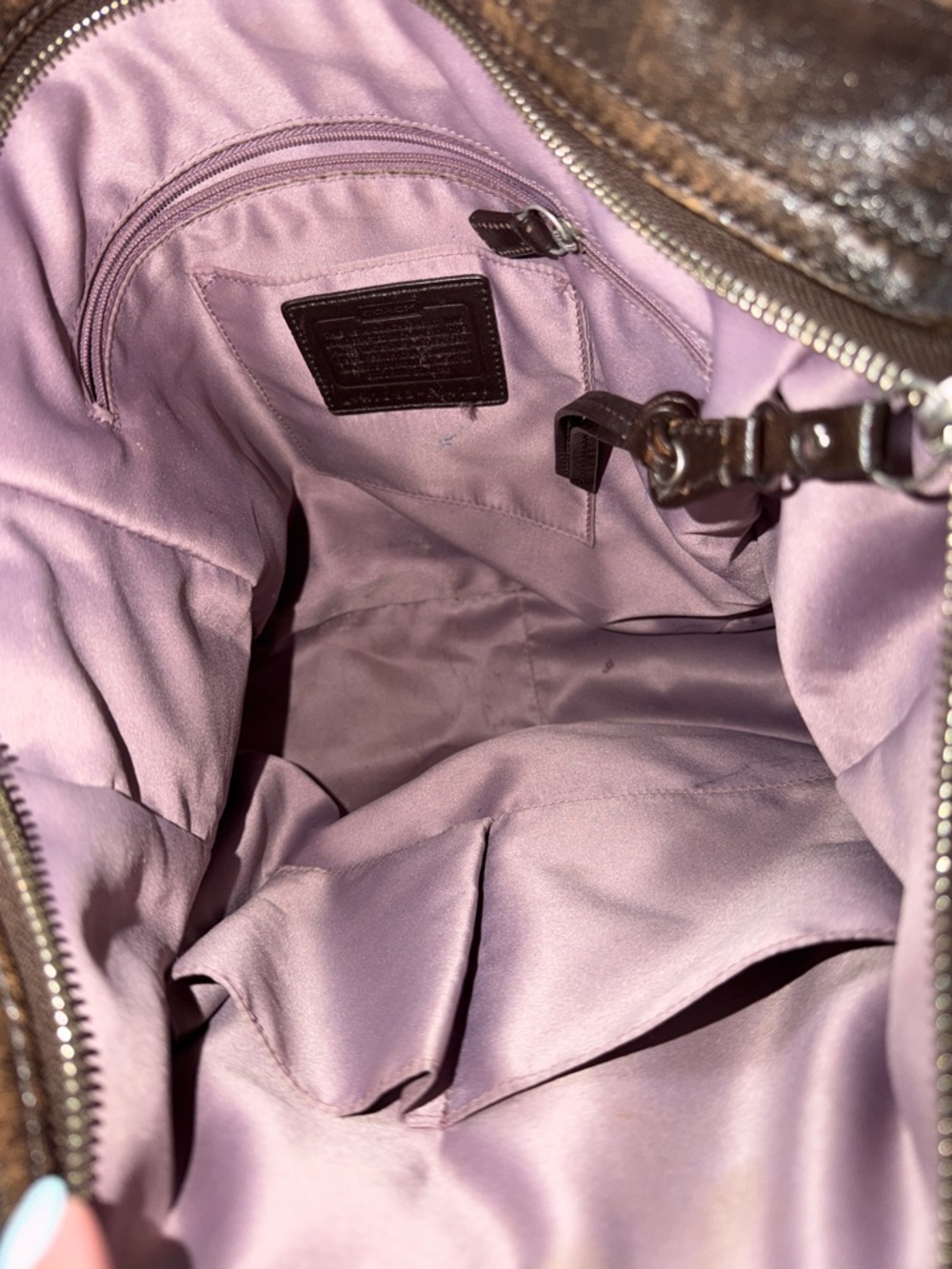 Coach Signature Canvas Shoulder Bag in Beige and Dark Brown-vintage - Picture 8 of 8